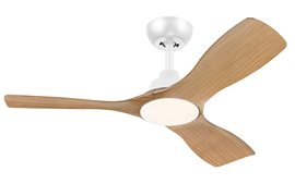 Olas stropní ventilátor a svítidlo 30W+24W bílá a dřevo