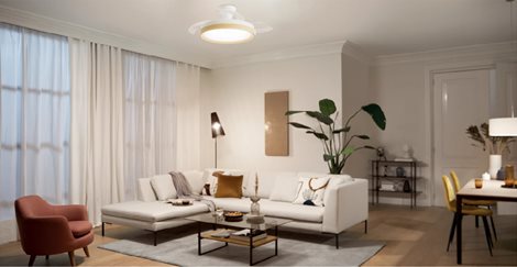 Bliss DC stropní ventilátor a svítidlo 28W+35W dřevo 3
