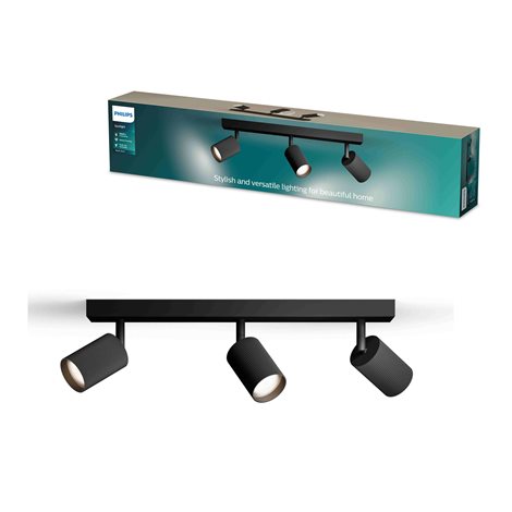 Wyatt LED bodové svítidlo 3x5W, AC 220–240, černá 3