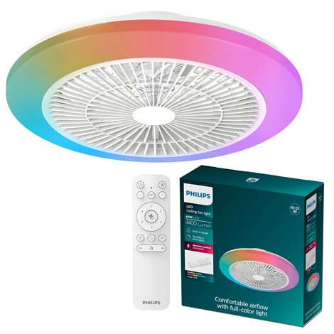 Amigo Stropní svítidlo s ventilátorem 20W+40W, 4400lm, AC 220–240, 2700–6500 K, IP20, RGB OFF bílá 5