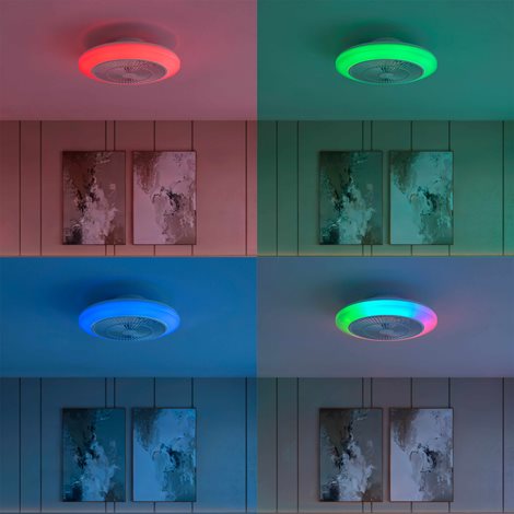 Amigo Stropní svítidlo s ventilátorem 20W+40W, 4400lm, AC 220–240, 2700–6500 K, IP20, RGB OFF bílá 7