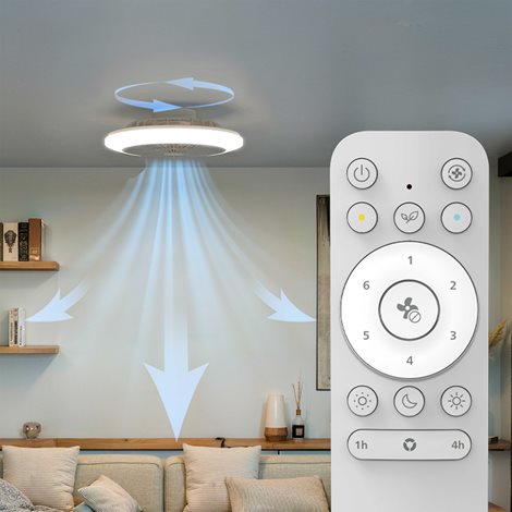 Amigo Stropní svítidlo s ventilátorem 20W+40W, 4400lm, AC 220–240, 2700–6500 K, IP20, RGB OFF bílá 8