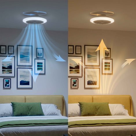 Amigo Stropní svítidlo s ventilátorem 20W+40W, 4400lm, AC 220–240, 2700–6500 K, IP20, RGB OFF bílá 10