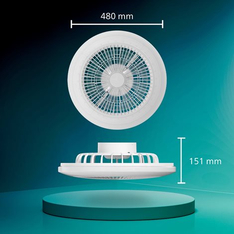 Amigo Stropní svítidlo s ventilátorem 20W+40W, 4400lm, AC 220–240, 2700–6500 K, IP20, RGB OFF bílá 17