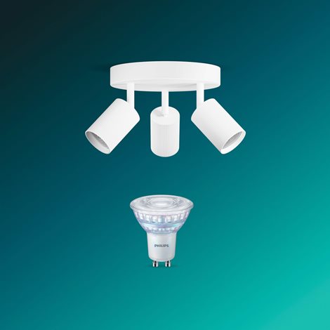 Wyatt LED bodové svítidlo 3×5W, na desce, AC 220–240, bílá 5