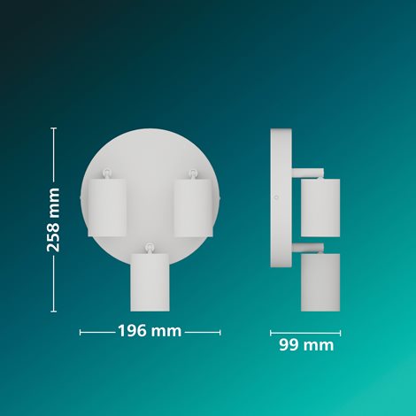 Wyatt LED bodové svítidlo 3×5W, na desce, AC 220–240, bílá 11