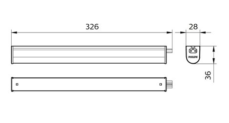 BN021C LED5S/840 L300 Délka 30 cm, 90cm přívodní kabel k nasvorkování, 15cm propojovací kabel 7