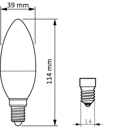 PILA LED 60W B35 E14 WW FR ND LED žárovka 8W 806lm 3