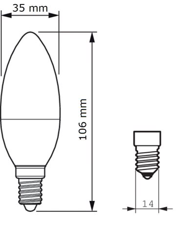 CorePro candle ND 2.8-25W E14 840 B35 FR Žárovka 2,8W 250lm 2