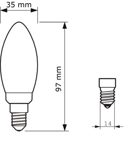 CorePro LEDCandle ND 2-25W E14 B35 827 CL G LED Žárovka 2W 250lm 2