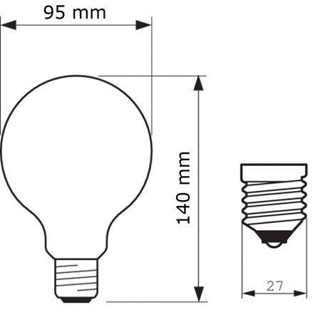 CorePro LEDBulb ND 7-60W E27 G93 827 CL G LED Žárovka 7W 806lm 2