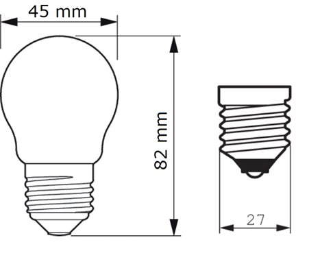 CorePro LEDLuster ND 4.3-40W E27 827 P45 CL G LED Žárovka 4,3W 470lm 2