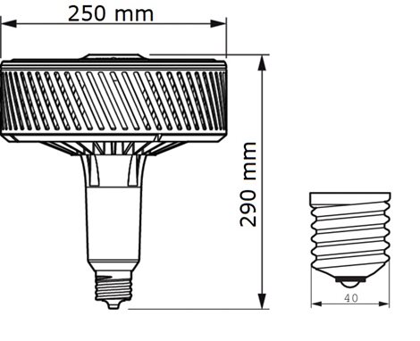 LED žárovka TForce LED HPI UN 140W E40 840 WB 20000lm 2