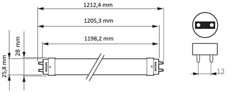 MASTER LEDtube 1200mm UO 14.7W 830 T8, LED trubice 14,7W 2 300lm 5