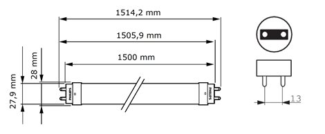 CorePro LEDtube UN 1500mm HO  865 T8 LED Trubice 23W 2700lm 2