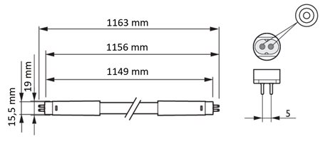 MASTER LEDtube 1149mm HE 16.5W 865 T5 EU LED trubice 16,5W 2500lm 2