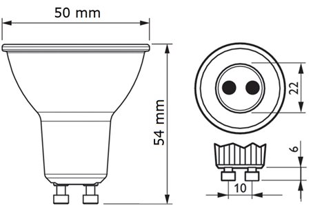 CorePro LEDspot D 4-50W GU10 827 36D  LED Žárovka 4W 345lm 2