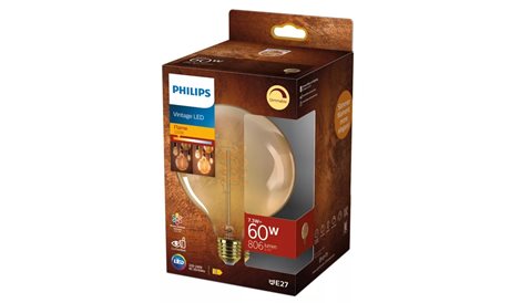 LED Žárovka jantarová s tradičním vzhledem 60 W, G125 E27, oranžová, stmívatelná 2