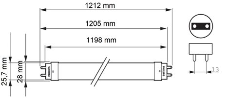 Ecofit LEDtube 1200mm 16W 840 T8 LED Trubice 16W 1600lm 5