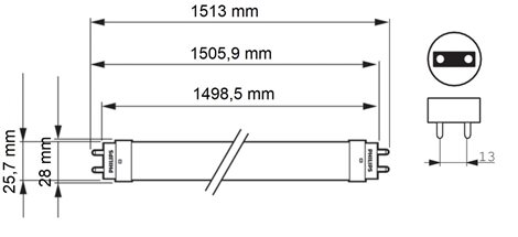 Ecofit LEDtube 1500mm 19.5W 840 T8 LED Trubice 19,5W 2000lm 5