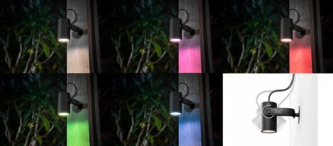 17414/30/P7 Hue WACA Lily 3SET venkovní spotové LED svítidlo 8W 650lm 2200-6500K IP65 černá +adaptér 15