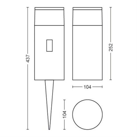 17420/30/P7 Hue WACA Calla venkovní sloupkové LED svítidlo 8W 640lm 2200-6500K IP65 RGB 24V černá 5