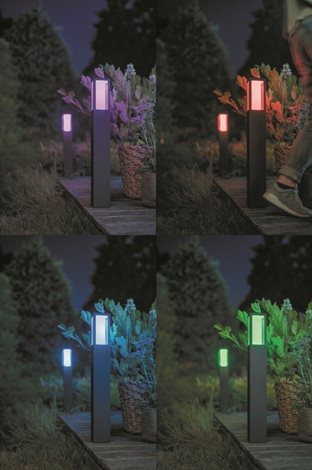 17432/30/P7 Hue WACA Impress venkovní sloupkové LED svítidlo 2x8W 1180lm 2200-6500K RGB IP44 černá 44