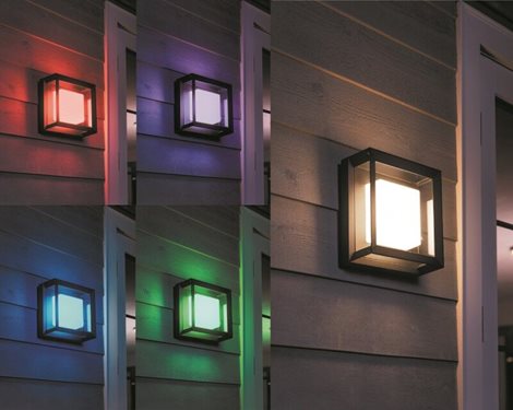 17438/30/P7 Hue WACA Econic venkovní přisazené LED svítidlo 15W 1150lm 2200-6500K RGB IP44 černá 3