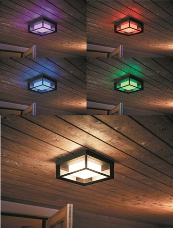 17438/30/P7 Hue WACA Econic venkovní přisazené LED svítidlo 15W 1150lm 2200-6500K RGB IP44 černá 2