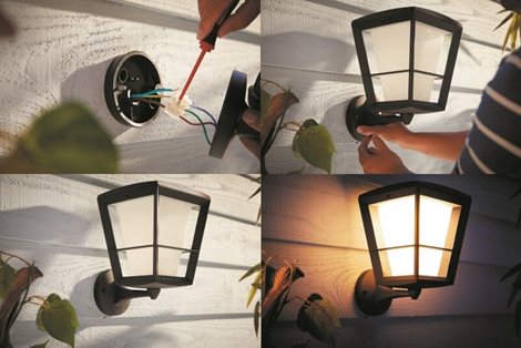 17439/30/P7 Hue WACA Econic venkovní nástěnné LED svítidlo 15W 1150lm 2200-6500K RGB IP44 černá 6