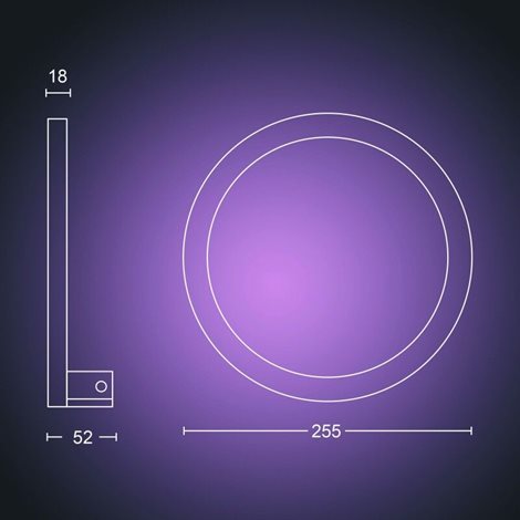 Hue WACA Sana nástěnné LED svítidlo 1x20W 1400lm 2000-6500K RGB IP20 25,5cm bílá 14