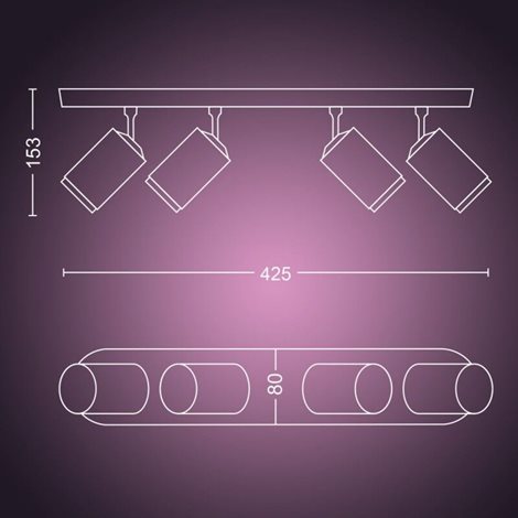 50634/30/P7 Hue WACA Fugato bodové LED svítidlo GU10 4x5,7W 350lm 2000-6500K RGB IP20 černá 4