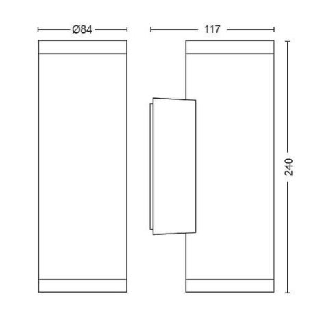 17463/30/P7 HUE WACA Appear venkovní nástěnné LED svítidlo 2x8W 1200lm 2000-6500K RGB IP44 černá 5