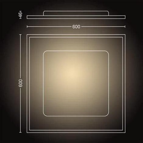 32162/31/P6 Hue WA Aurelle přisazený LED panel 39W 3750lm 2200-6500K IP20 60cm bílá + ovladač 5