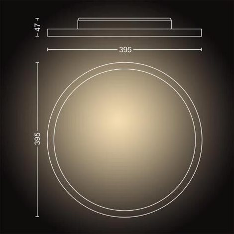 32164/31/P6 Hue WA Aurelle přisazený LED panel 24,5W 2450lm 2200-6500K IP20 39,5cm bílá + ovladač 3