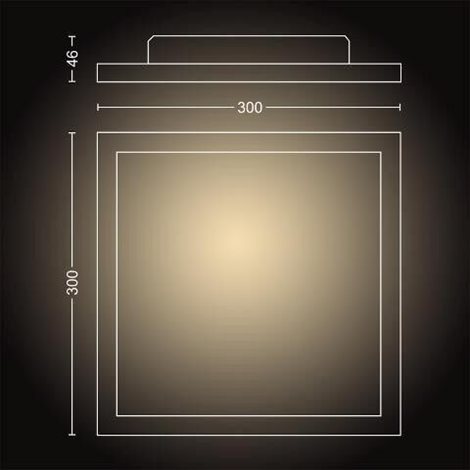 32161/31/P6 Hue WA Aurelle přisazený LED panel 1x19W 1940lm 2200-6500K IP20 30cm bílá + ovladač 4