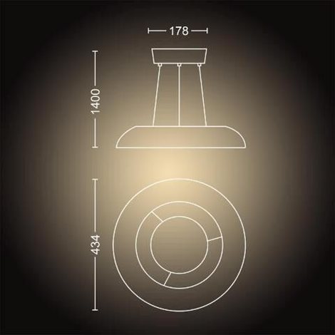 Hue WA Amaze závěsné LED svítidlo 25W 2900lm 2200-6500K IP20 43,4cm bílá + ovladač 4