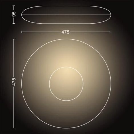 Hue WA Cher stropní LED svítidlo 1x24W 2900lm 2200-6500K IP20 47,5cm černá + ovladač 3
