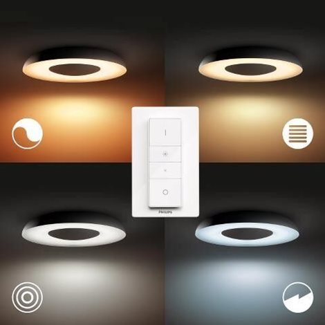 Hue WA Still stropní LED svítidlo 1x32W 2400lm 2200-6500K IP20 39,1cm černá + ovladač 6