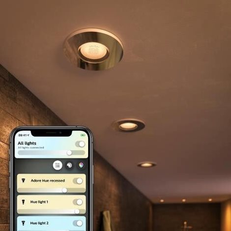 Hue WA Adore koupelnové zápustné LED svítidlo SET  3x5W 400lm 2200-6500K IP44 lesklý chrom + ovladač 4
