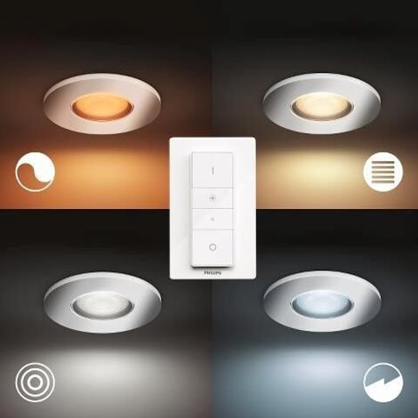 Hue WA Adore koupelnové zápustné LED svítidlo SET  3x5W 400lm 2200-6500K IP44 lesklý chrom + ovladač 5