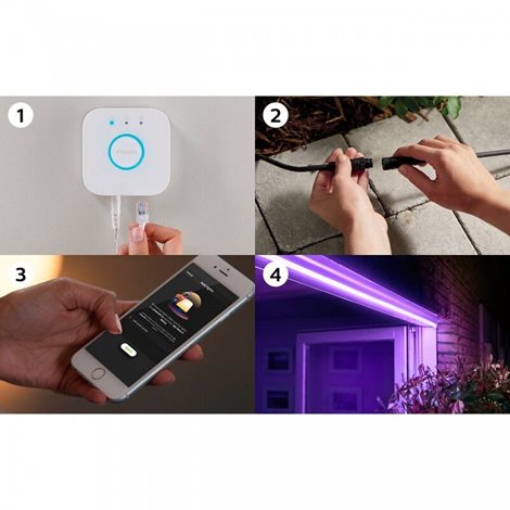 Hue WACA venkovní LED pásek 5m 37,5W 1490lm 2000-6500K RGB IP67 + napájecí jednotka 6