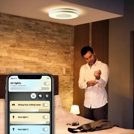 Hue WA Being stropní LED svítidlo 1x32W 2400lm 2200-6500K IP20 34,8cm bílá + ovladač 8