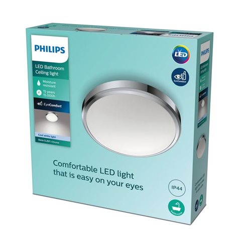 Doris CL257 koupelnové přisazené LED svítidlo 1x17W 1700lm 4000K IP44 31cm, chrom 3