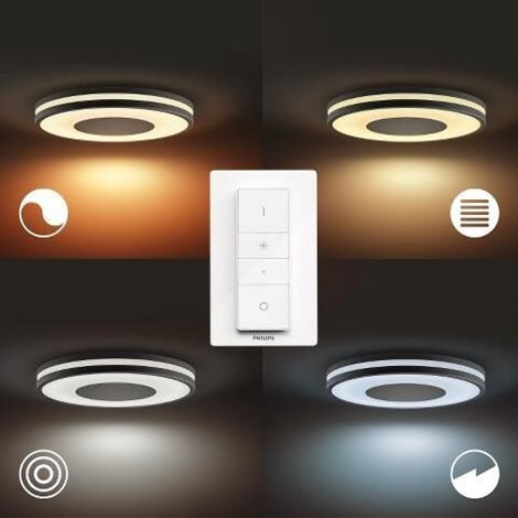 Hue WA Being stropní LED svítidlo 1x32W 2400lm 2200-6500K IP20 34,8cm černá + ovladač 5