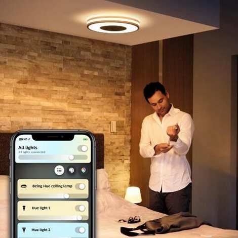 Hue WA Being stropní LED svítidlo 1x32W 2400lm 2200-6500K IP20 34,8cm černá + ovladač 6