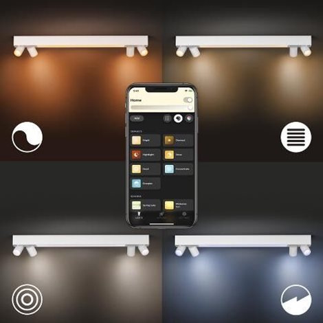 50607/31/P7 HUE WACA Centris stropní LED svítidlo 1x40W+GU10 4x5,7W 4200lm 2000-6500K RGB IP20 bílá 2
