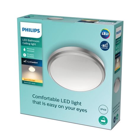 Doris CL257 koupelnové přisazené LED svítidlo 1x6W 600lm 2700K IP44 22cm, niklové 3