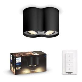 Hue WA Pillar bodové LED svítidlo GU10 2x5W 350lm 2200-6500K IP20 černá + ovladač