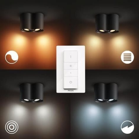 Hue WA Pillar bodové LED svítidlo GU10 2x5W 350lm 2200-6500K IP20 černá + ovladač 2